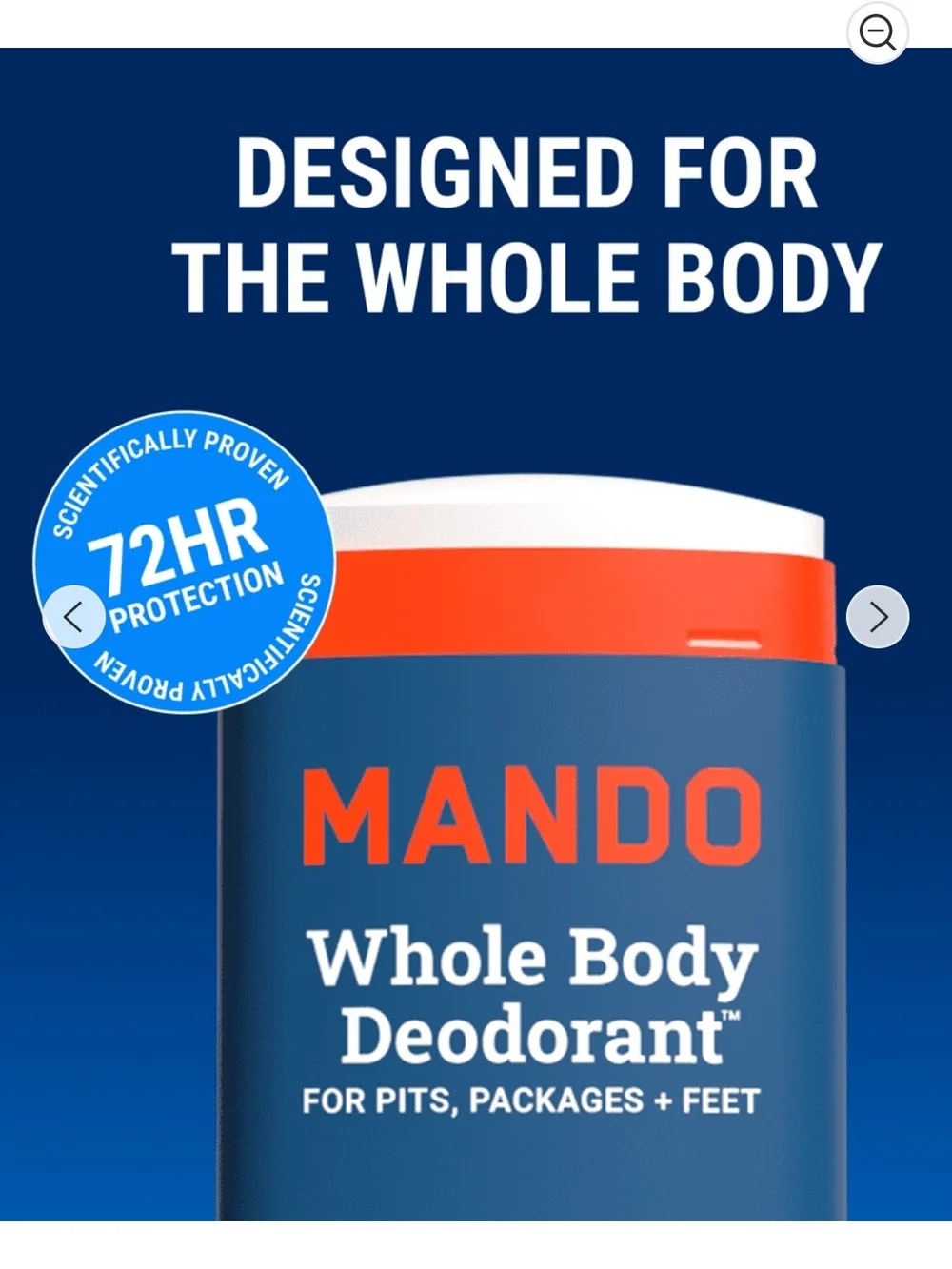 Mando Pro Sport Whole Body Deodorant Stick 2.65 oz + Spray 4.3 oz Aluminum-Free